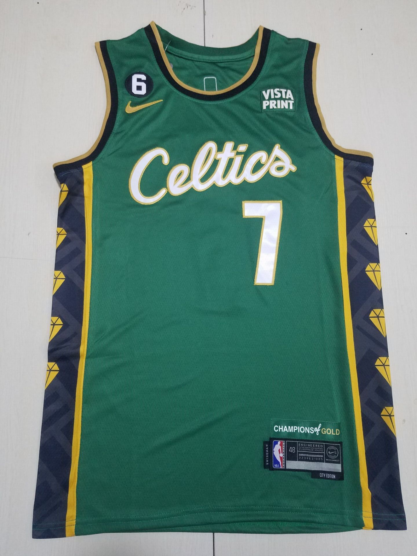 Men Boston Celtics #7 Brown Green 2022 Nike NBA Jersey